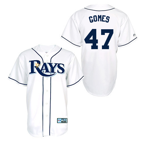 Brandon Gomes #47 Youth Baseball Jersey-Tampa Bay Rays Authentic Home White Cool Base MLB Jersey